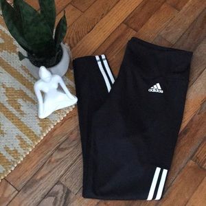 Adidas Originals 3 Stripes High Waisted Leggings Black White NWOT
